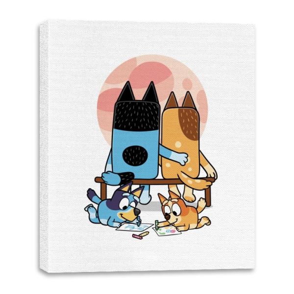 Heelers Gazing at the Moon - Canvas Wraps Supply - Image 3
