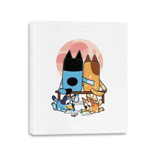 Heelers Gazing at the Moon - Canvas Wraps Supply - Image 2