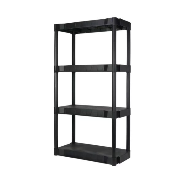 Hyper Tough Black Plastic 4-Tier Shelves For Cheap