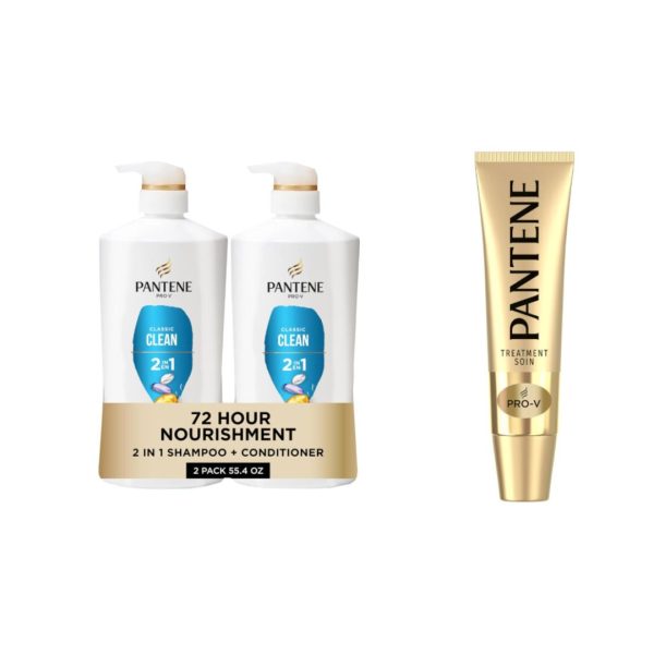 2-Pack Pantene Classic Clean 2-In-1 Shampoo & Conditioner Set + Miracle Rescue Shot Fashion