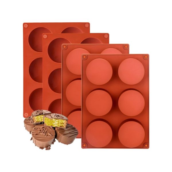 4-Pcs Round Silicone Chocolate Mold For Sale